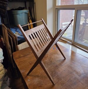 Vintage Mid-Century Modern Folding Magazine Rack - Beechwood (Cees Braakman Styl